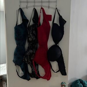 Torrid Lace Bra Set - Teal, Black, Red